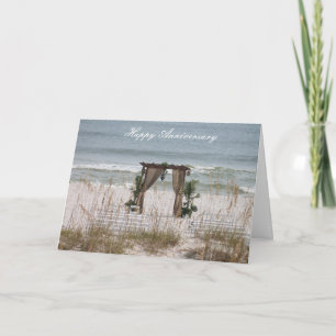 Gelukkig jubileum Sandy Beach Huwelijk Kaart