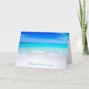 Gelukkig jubileum Sandy Beach Huwelijk Kaart
