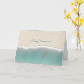 Gelukkig jubileum Sandy Beach Pigeon Tracks Kaart (Gele Bloem)