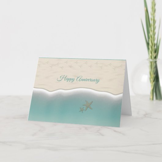 Gelukkig jubileum Sandy Beach Pigeon Tracks Kaart (Voorkant)