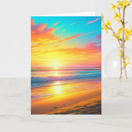 Gelukkig jubileum schatje | Kunst aan zee Kaart (Gele Bloem)