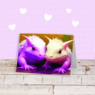Gelukkig jubileum Schattig Axolotl Koppel Liefde A Kaart