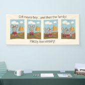 Gelukkig Jubileum | Schattigee Muis Familie Stripv Spandoek (Beurs)