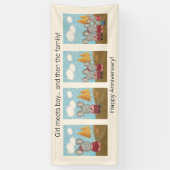 Gelukkig Jubileum | Schattigee Muis Familie Stripv Spandoek (Verticaal)