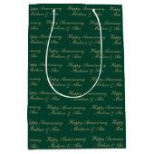 Gelukkig jubileum script met naam Groen Goud Medium Cadeauzakje (Voorkant)