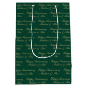 Gelukkig jubileum script met naam Groen Goud Medium Cadeauzakje (Achterkant)