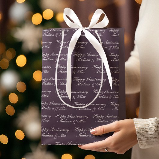 Gelukkig jubileum script met naam Plum Medium Cadeauzakje