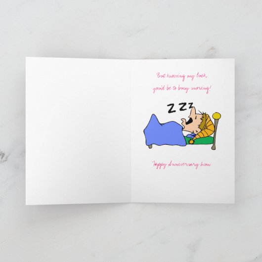 Gelukkig Jubileum. .snoring Kaart (Binnen)
