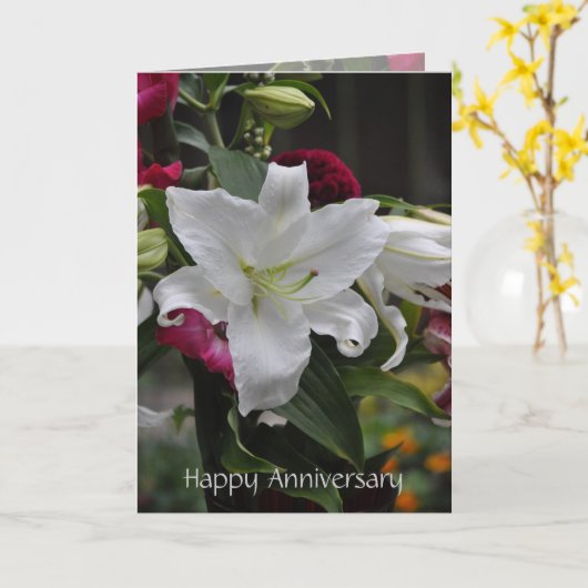 Gelukkig jubileum template kaart (Gele Bloem)