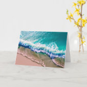  Gelukkig Jubileum | Turquoise golven Kaart (Gele Bloem)