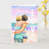 Gelukkig Jubileum | Twee vrouw omhelzen op het str Kaart (Gele Bloem)