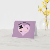 Gelukkig jubileum varkenskoppel kaart (Gele Bloem)