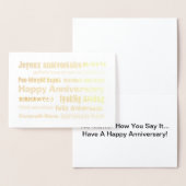 Gelukkig Jubileum Veel talen Folie Kaarten (Display)