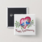 Gelukkig Jubileum Vierkante Button 5,1 Cm (Voorkant /achterkant)