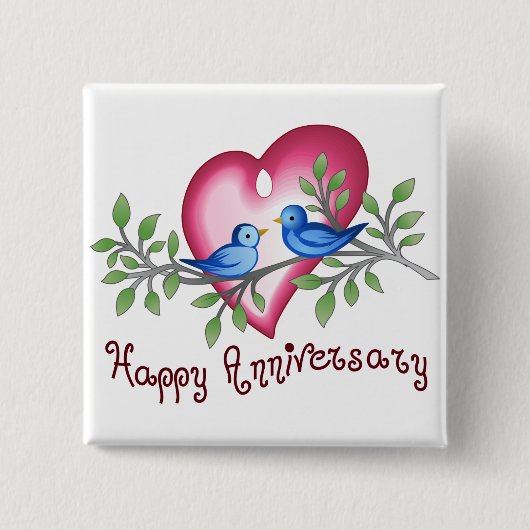 Gelukkig Jubileum Vierkante Button 5,1 Cm (Voorkant)