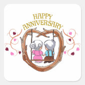 Gelukkig Jubileum Vierkante Sticker (Voorkant)