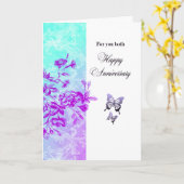 Gelukkig jubileum voor beiden (paars) kaart (Gele Bloem)