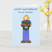 Gelukkig Jubileum voor de Lesbische partner Kaart (Gele Bloem)