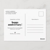 Gelukkig jubileum voor ouders met foto briefkaart (Achterkant)