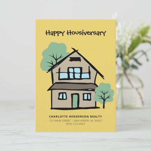 Gelukkig Jubileum voor thuisgebruik bij thuisgebru Kaart (Staand voorkant)