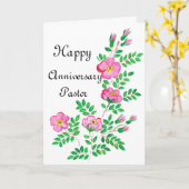 Gelukkig jubileum Vouwde Kaart voor Pastor (Gele Bloem)