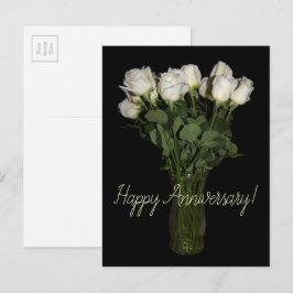 Gelukkig jubileum Witte Rozen Bloemenfotografie Briefkaart