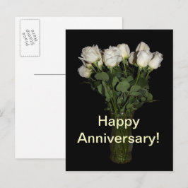 Gelukkig jubileum Witte Rozen Bloemenfotografie Briefkaart