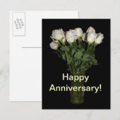 Gelukkig jubileum Witte Rozen Bloemenfotografie Briefkaart (Voorkant / Achterkant)