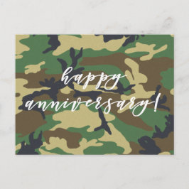 Gelukkig jubileum Woodland Militair Camo Print Briefkaart