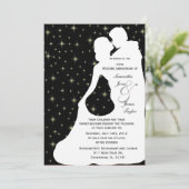 Gelukkig jubileumfeest Witte bruiloft Dansende Sil Kaart (Staand voorkant)