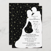 Gelukkig jubileumfeest Witte bruiloft Dansende Sil Kaart (Voorkant / Achterkant)