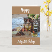 GELUKKIG ****JULI****** VERJAARDAG KAART (Gele Bloem)