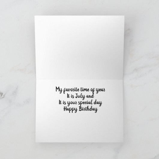 GELUKKIG **** JULI**** VERJAARDAG KAART (Binnen)