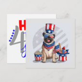 Gelukkig juli vierde hond feestdagenkaart (Voorkant / Achterkant)