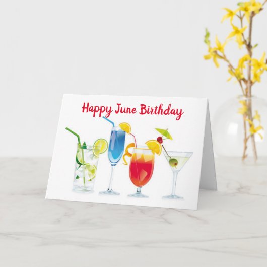 GELUKKIG *** JUNI**** VERJAARDAG KAART (Gele Bloem)