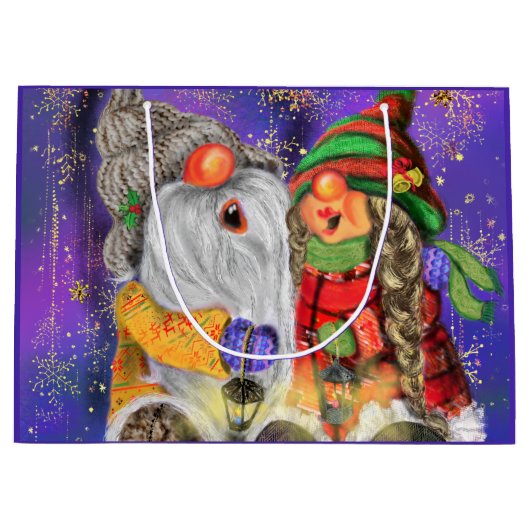 Gelukkig Kabouter Kerstcadeauttas Groot Cadeauzakje (Voorkant)