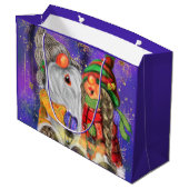 Gelukkig Kabouter Kerstcadeauttas Groot Cadeauzakje (Achterkant Gekanteld)