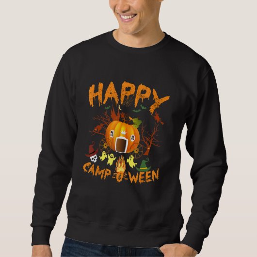 Gelukkig Kamp O Ween Kamperen Halloween Trui (Voorkant)