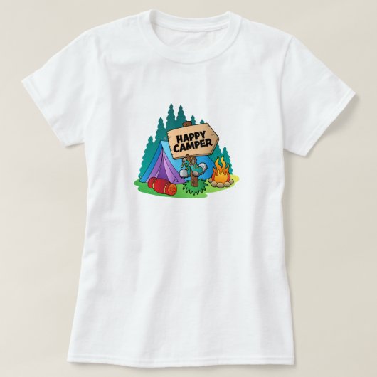 Gelukkig Kampeer T-Shirt (Design voorkant)