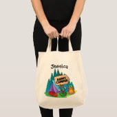 Gelukkig Kampeerder Budgettas Tote Bag (Voorkant (product))