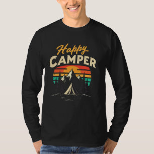 Gelukkig Kampeerder Camping T-shirt Berg Wandelpad