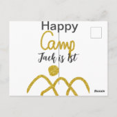 Gelukkig kampeerder één verjaardag kinderen gouden briefkaart (Achterkant)