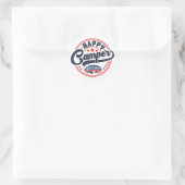 Gelukkig kampeerder RV Ronde Sticker (Tas)