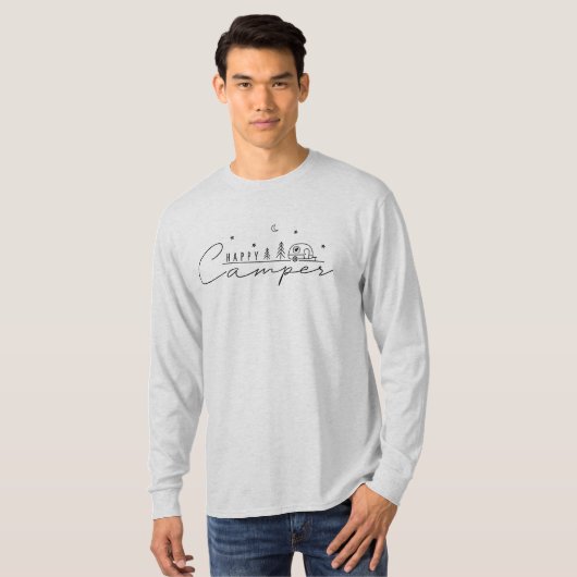 Gelukkig Kampeerder Silhouet T-shirt (Voorkant volledig)