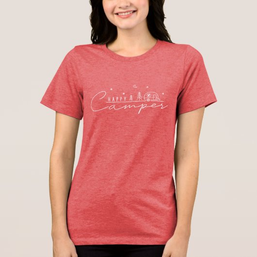 Gelukkig Kampeerder Silhouet Tri-Blend Shirt (Voorkant)