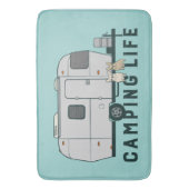 Gelukkig kamperen met schattige Fransen Badmat (Voorkant Verticaal)