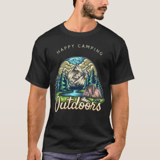 Gelukkig kamperen uitrs cadeau t-shirt