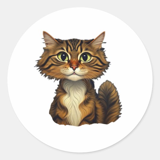 Gelukkig Kat Ronde Sticker (Voorkant)