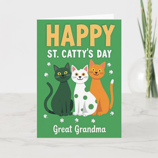 Gelukkig Kat St Cattys Dag Kaart (Voorkant)