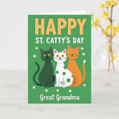 Gelukkig Kat St Cattys Dag Kaart (Gele Bloem)